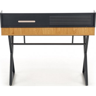 Stylowe Biurko industrialne ze ścianką B-43 110 dąb złoty Halmar
