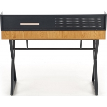 Stylowe Biurko industrialne ze ścianką B-43 110 dąb złoty Halmar
