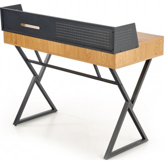 Stylowe Biurko industrialne ze ścianką B-43 110 dąb złoty Halmar