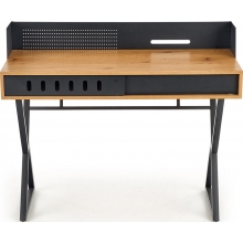 Stylowe Biurko industrialne ze ścianką B-43 110 dąb złoty Halmar