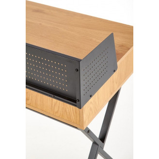 Stylowe Biurko industrialne ze ścianką B-43 110 dąb złoty Halmar