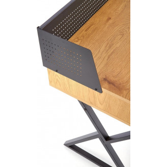 Stylowe Biurko industrialne ze ścianką B-43 110 dąb złoty Halmar
