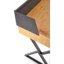 Stylowe Biurko industrialne ze ścianką B-43 110 dąb złoty Halmar