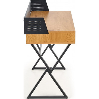 Stylowe Biurko industrialne ze ścianką B-43 110 dąb złoty Halmar