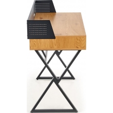 Stylowe Biurko industrialne ze ścianką B-43 110 dąb złoty Halmar