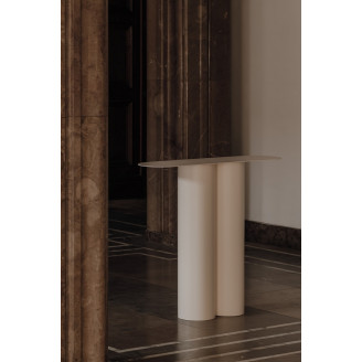 Konsola metalowa z owalnym blatem Object096 100x27cm ecru NG Design