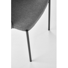 Stylowe Krzesło tapicerowane "muszelka" z podłokietnikami K373 popiel Halmar do stołu w jadalni.