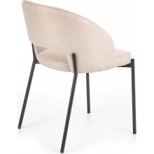 Stylowe Krzesło tapicerowane "muszelka" z podłokietnikami K373 beżowe Halmar do stołu w jadalni.