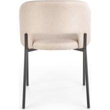 Stylowe Krzesło tapicerowane "muszelka" z podłokietnikami K373 beżowe Halmar do stołu w jadalni.