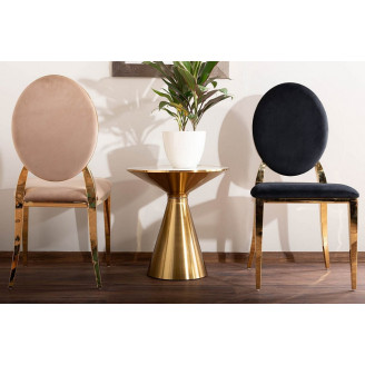 Stolik boczny glamour Aries 50cm biały efekt marmuru / złoty Signal
