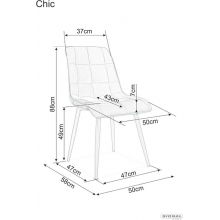 Krzesło tapicerowane pikowane Chic Brego 34 beżowy / czarny SignalSignal