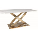 Stół ceramiczny glamour Hermes 160x90cm biały efekt marmuru / złoty Signal