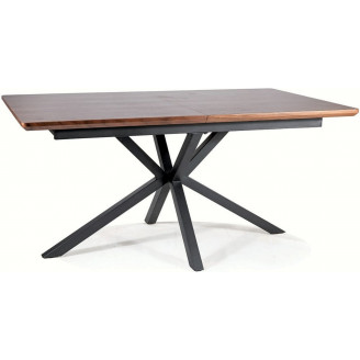 Stół rozkładany loft Logan 160x90cm orzech / czarny mat Signal