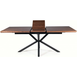 Stół rozkładany loft Logan 160x90cm orzech / czarny mat Signal