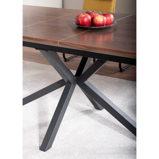 Stół rozkładany loft Logan 160x90cm orzech / czarny mat Signal