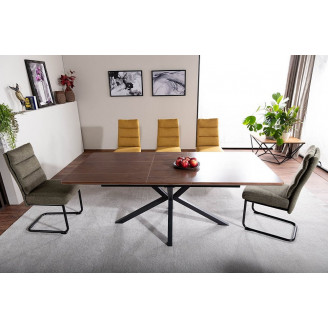 Stół rozkładany loft Logan 160x90cm orzech / czarny mat Signal