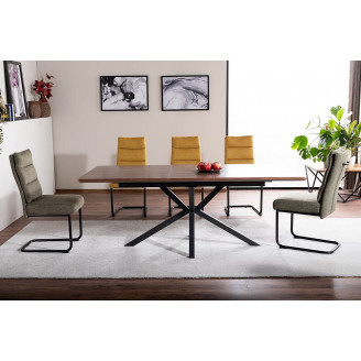 Stół rozkładany loft Logan 160x90cm orzech / czarny mat Signal