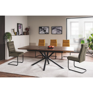 Stół rozkładany loft Logan 160x90cm orzech / czarny mat Signal