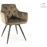 Krzesło welurowe obrotowe Mango Velvet 77 oliwkowy / czarny Signal