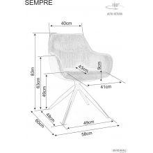 Krzesło fotelowe obrotowe Sempre szary / czarny mat Signal