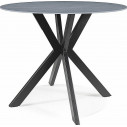 Stół okrągły ceramiczny Talia 90cm szary marmur / czarny mat Signal