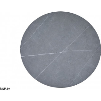 Stół okrągły ceramiczny Talia 90cm szary marmur / czarny mat Signal