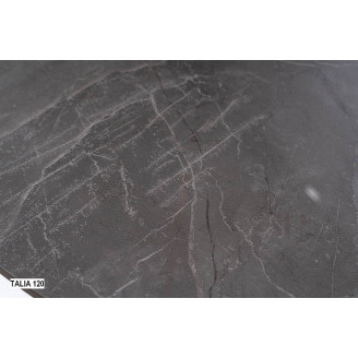Stół okrągły ceramiczny Talia 90cm szary marmur / czarny mat Signal
