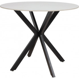 Stół okrągły ceramiczny Talia 90cm biały marmur / czarny mat Signal 2