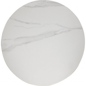 Stół okrągły ceramiczny Talia 90cm biały marmur / czarny mat Signal