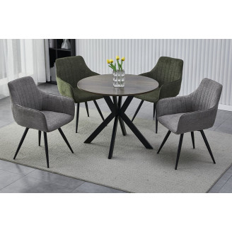 Stół okrągły loft Talia II 90cm orzech / czarny mat Signal