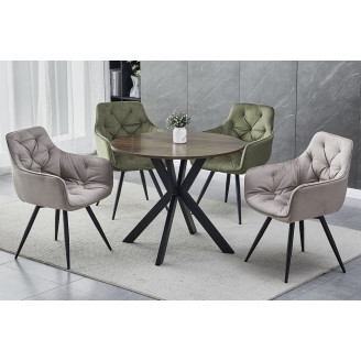 Stół okrągły loft Talia II 90cm orzech / czarny mat Signal