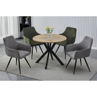Stół okrągły loft Talia II 90cm dąb / czarny mat Signal