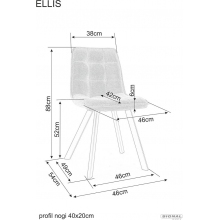 Krzesło tapicerowane pikowane Ellis Bjorn 34 beżowy / czarny Signal