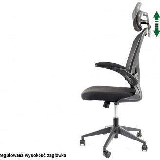 Fotel biurkowy z zagłówkiem i regulacją Q-060 czarny Signal