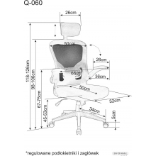 Fotel biurkowy z zagłówkiem i regulacją Q-060 czarny Signal
