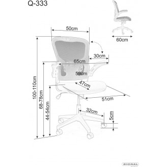 Fotel biurowy z siatki Q-333 czarny Signal