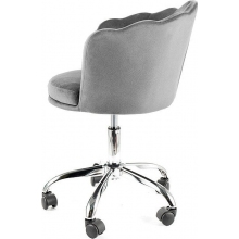 Krzesło muszelka do biurka Rose Velvet szare Signal