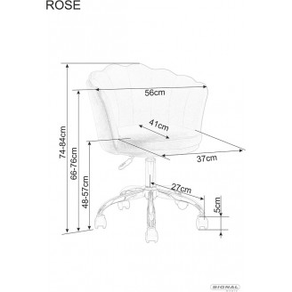 Krzesło muszelka do biurka Rose Velvet różowe Signal