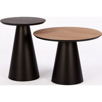 Stolik boczny fornirowany Cone 43cm dąb czarny Nordifra