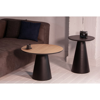 Stolik boczny fornirowany Cone 43cm dąb czarny Nordifra