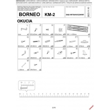 Komoda boho na nóżkach z 3 szufladami Borneo 460x40cm dąb aristan Halmar