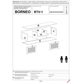 Szafka rtv boho na nóżkach Borneo 150x40cm dąb aristan Halmar