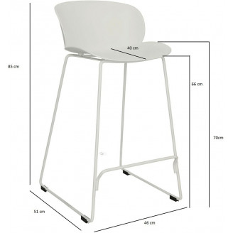 Krzesło barowe z tworzywa Vivia 66cm białe Intesi