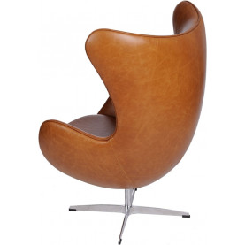 Designerski Fotel obrotowy Jajo jasno brązowy vintage Premium D2.Design do salonu i sypialni. 2