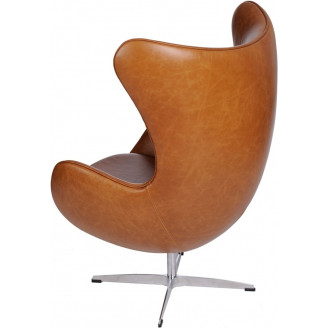 Designerski Fotel obrotowy Jajo jasno brązowy vintage Premium D2.Design do salonu i sypialni.