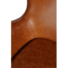 Designerski Fotel obrotowy Jajo jasno brązowy vintage Premium D2.Design do salonu i sypialni.