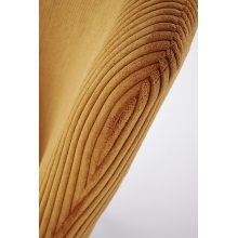 Fotel tapicerowany uszak Amaro musztardowy / drewno Halmar