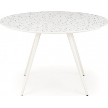 Stół okrągły z blatem lastryko Aramis 120cm biały Halmar