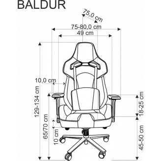 Fotel do biurka z regulowanymi podłokietnikami Baldur ciemny popiel / czarny Halmar