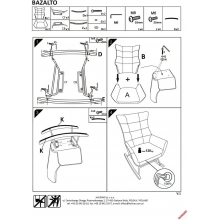 Fotel bujany welurowy Bazalto beżowy Halmar
